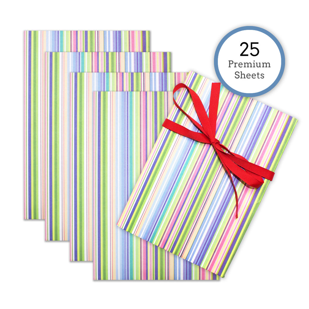 Red and Green Striped Wrapping Paper 20 ''x 20 '' 